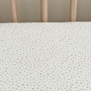 Husa saltea patuț bebe copii din bumbac 120 x 60 cm, buline bej (1)